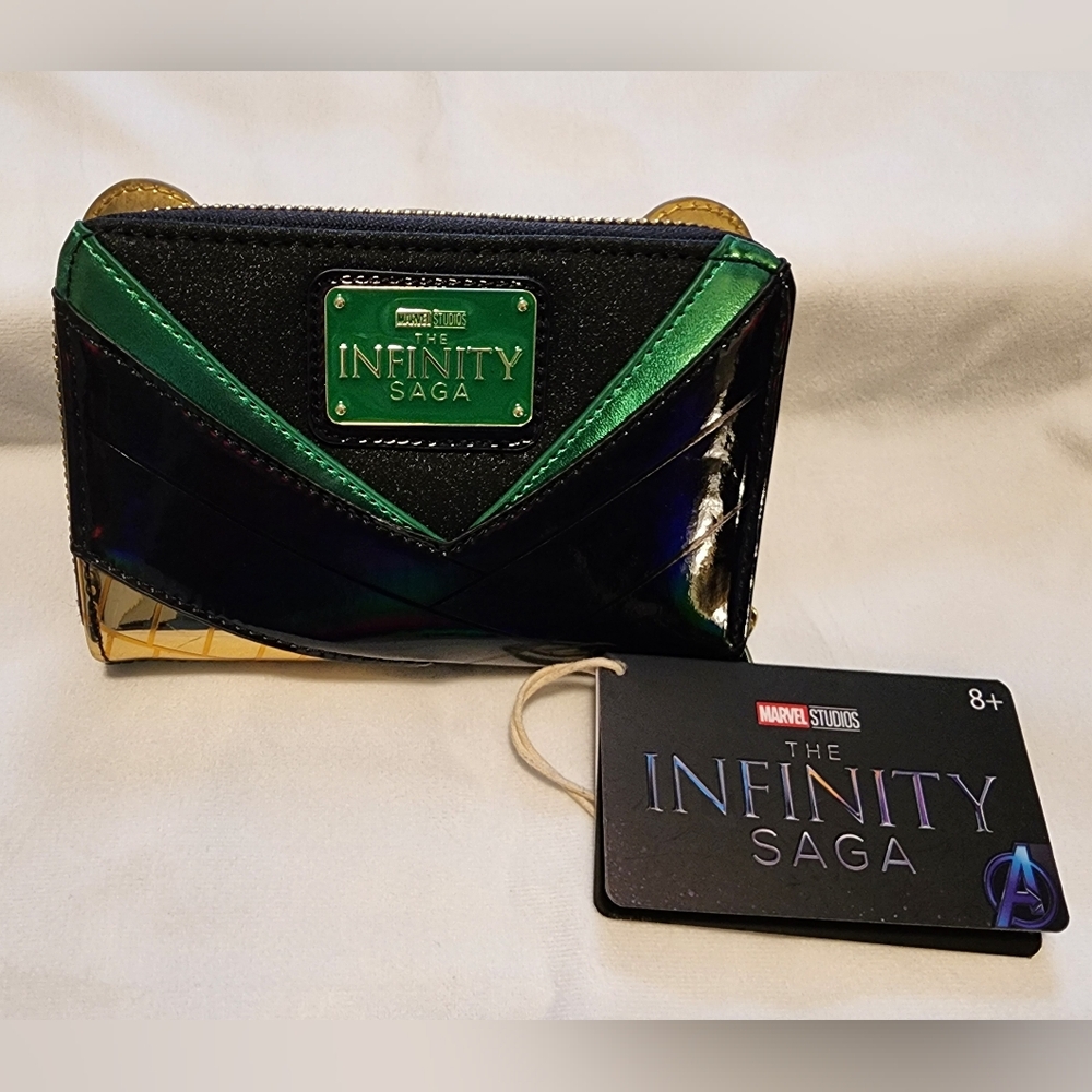 Loungefly Marvel Infinity Green and Gold Clutch